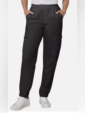 GAP Black Twill Cargo Pants with Elastic Waist Black Medium